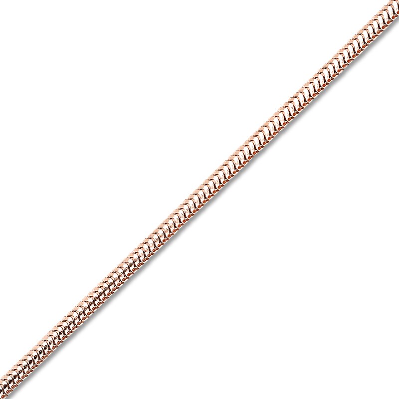 Main Image 2 of Hollow Snake Chain Necklace 14K Rose Gold 24" 1.4mm