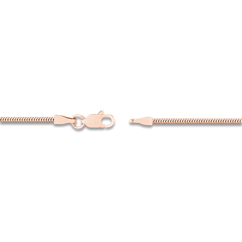 Main Image 3 of Hollow Snake Chain Necklace 14K Rose Gold 24" 1.4mm