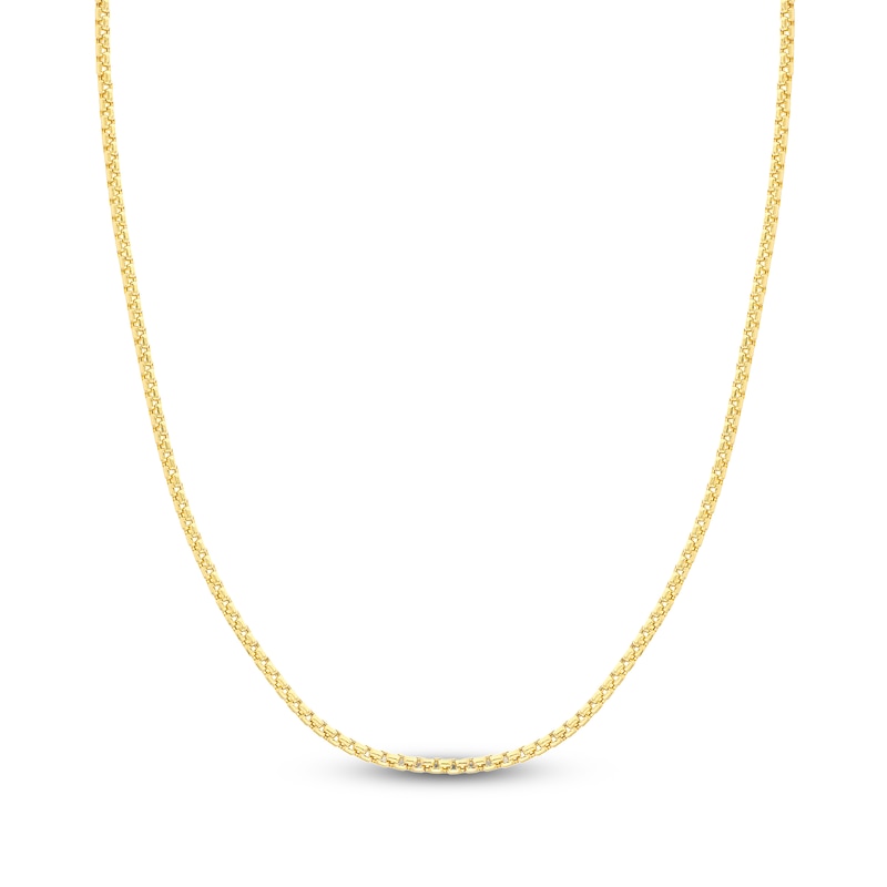 Main Image 1 of Hollow Round Box Chain Necklace 14K Yellow Gold 16" 2.6mm