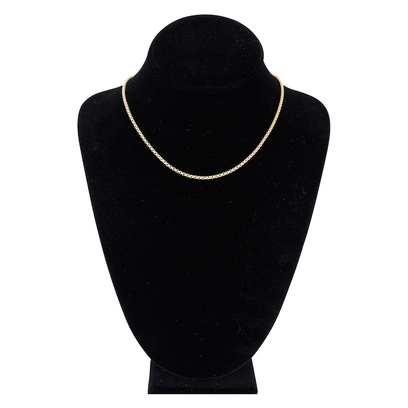 Hollow Round Box Chain Necklace 14K Yellow Gold 16" 2.6mm