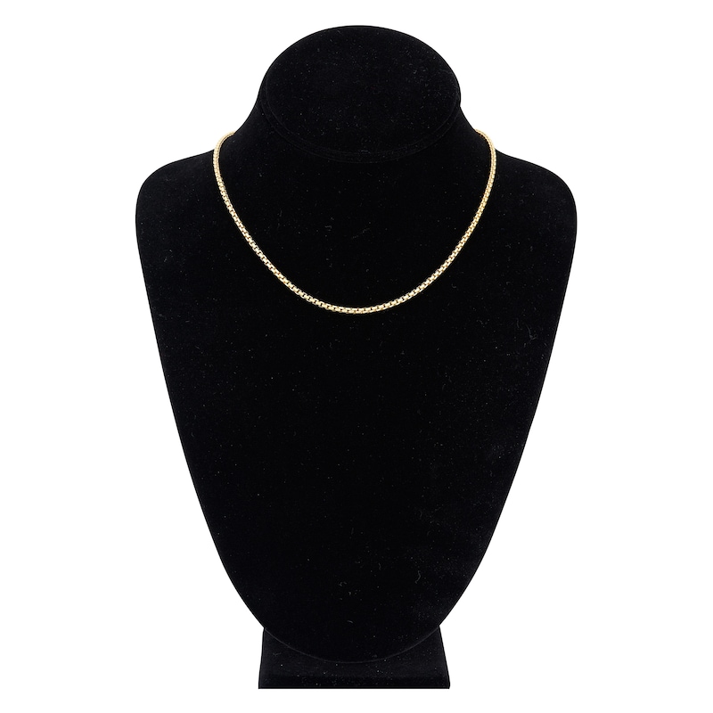 Main Image 3 of Hollow Round Box Chain Necklace 14K Yellow Gold 16" 2.6mm