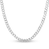 Thumbnail Image 1 of Light Solid Curb Link Necklace 14K White Gold 22" 6.7mm