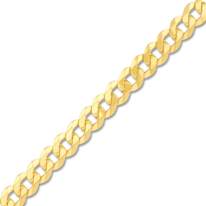 Light Solid Curb Link Necklace 14K Yellow Gold 22" 6.7mm