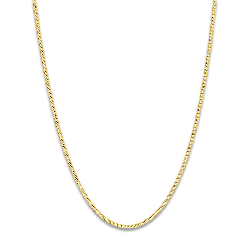 Main Image 1 of Hollow Snake Chain Necklace 14K Yellow Gold 16" 1.4mm
