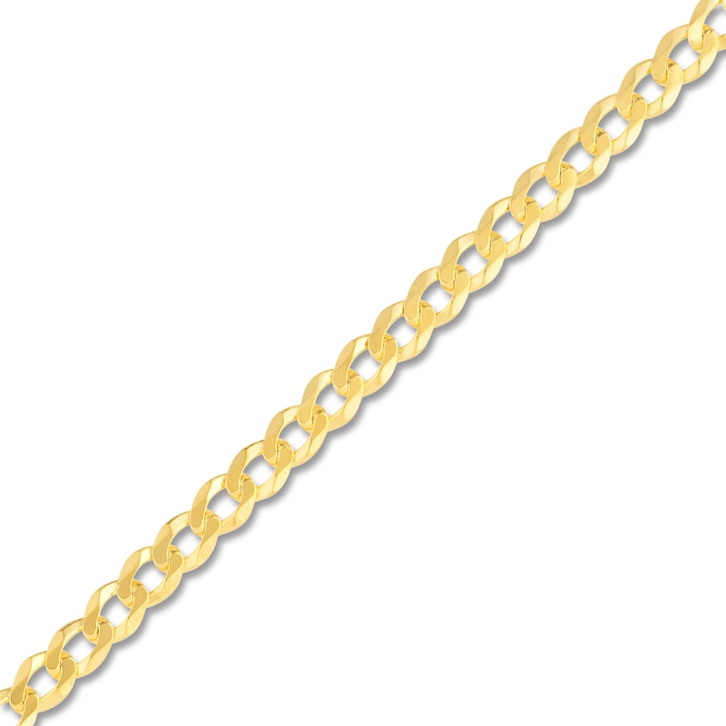 Main Image 2 of Light Solid Curb Link Necklace 14K Yellow Gold 18" 3.7mm