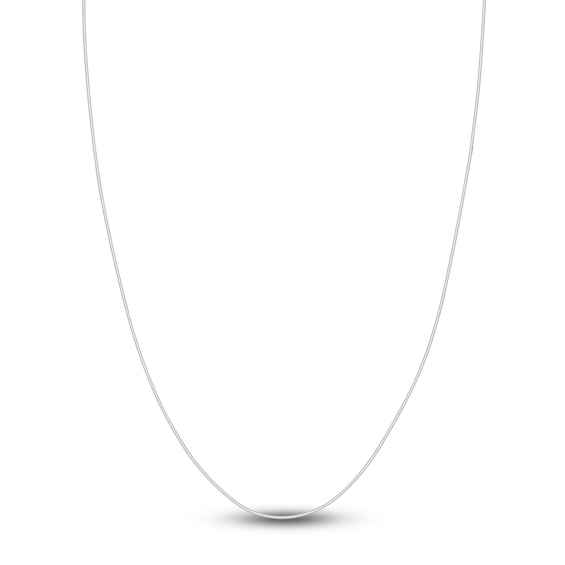 Snake Chain Necklace Hollow 14K White Gold 24" 1mm