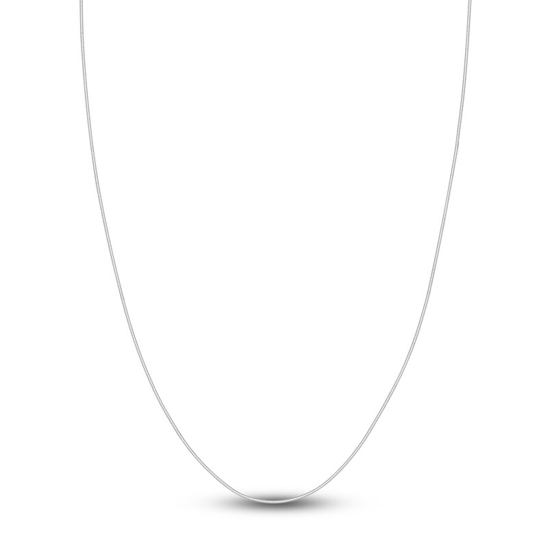 Hollow Snake Chain Necklace 14K White Gold 24" 1mm