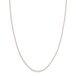 Hollow Snake Chain Necklace 14K Rose Gold 16" 1mm