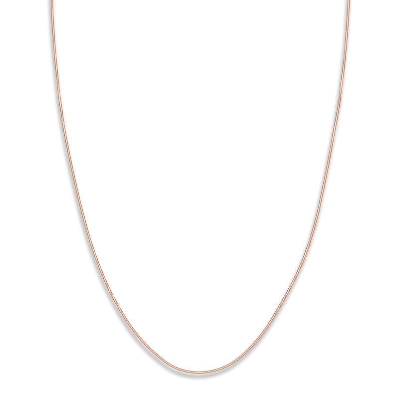 Main Image 1 of Hollow Snake Chain Necklace 14K Rose Gold 16" 1mm