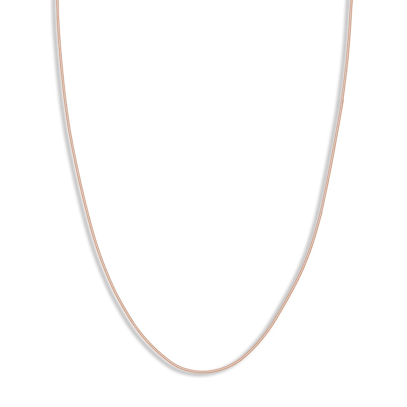 Main Image 1 of Hollow Snake Chain Necklace 14K Rose Gold 20" 1mm
