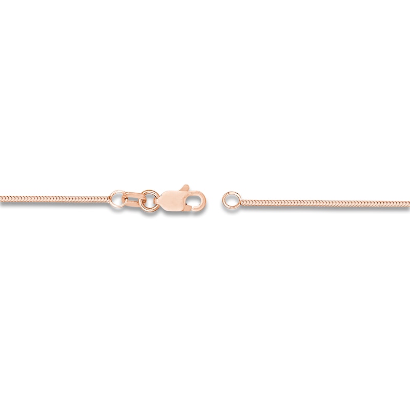 Main Image 3 of Hollow Snake Chain Necklace 14K Rose Gold 20" 1mm