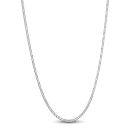 Square Solid Wheat Chain Necklace 14K White Gold 24" 1.25mm
