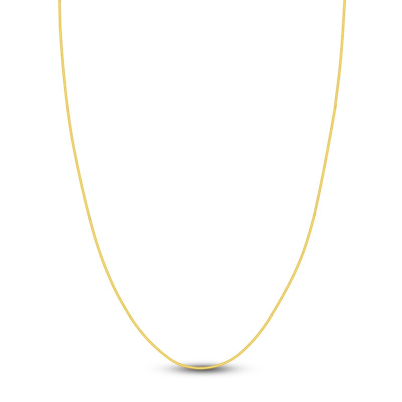 Main Image 1 of Hollow Snake Chain Necklace 14K Yellow Gold 16" 1mm