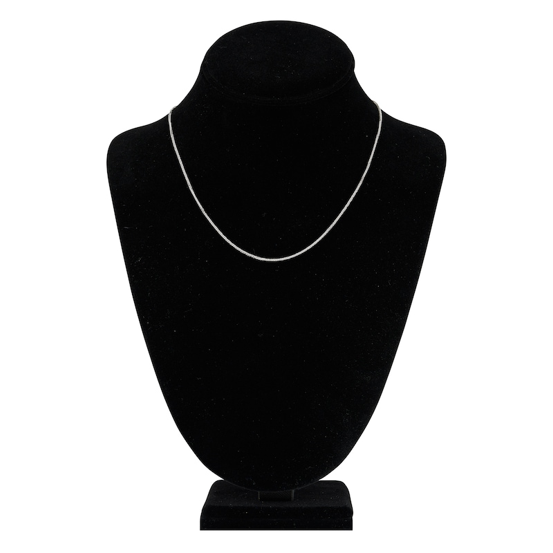 Main Image 4 of Square Solid Wheat Chain Necklace 14K White Gold 18" 1mm
