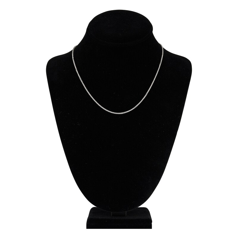 Main Image 4 of Square Solid Wheat Chain Necklace 14K White Gold 18" 1.25mm