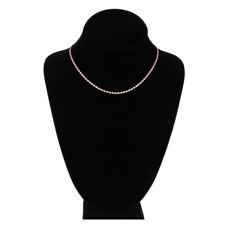 Main Image 4 of Solid Valentino Chain Necklace 14K Rose Gold 16" 2.7mm