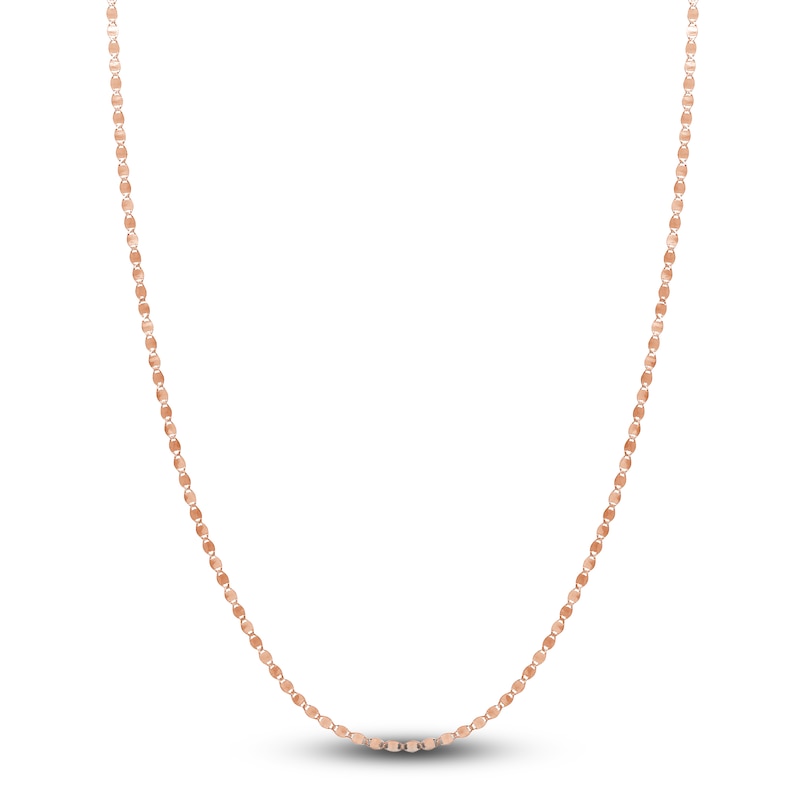 Main Image 1 of Solid Valentino Chain Necklace 14K Rose Gold 18&quot; 2.7mm
