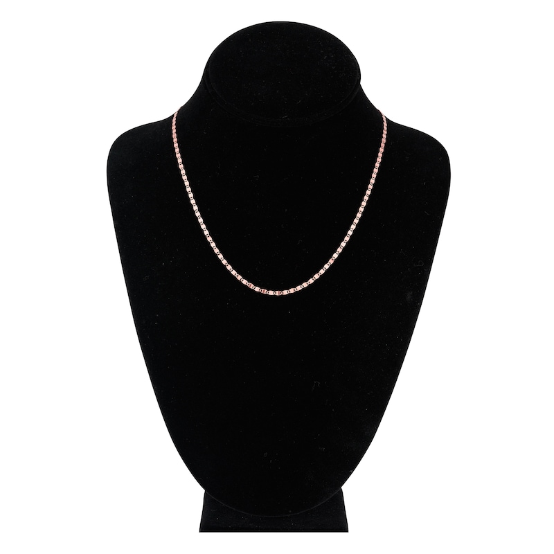 Main Image 4 of Solid Valentino Chain Necklace 14K Rose Gold 18&quot; 2.7mm