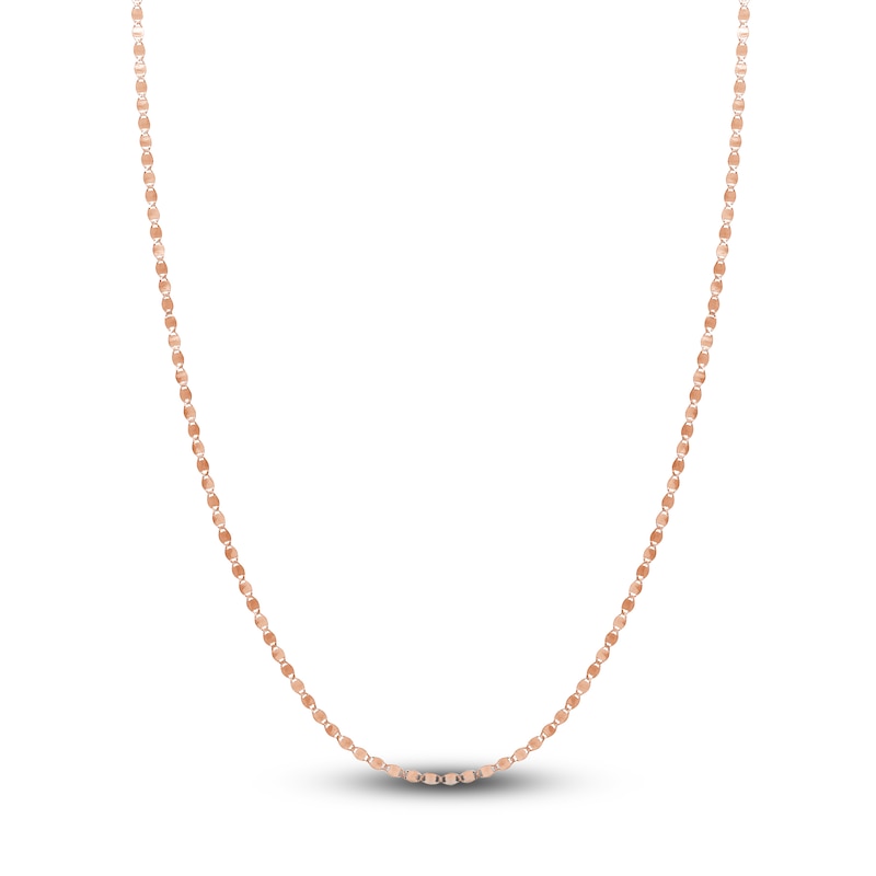 Solid Valentino Chain Necklace 14K Rose Gold 20" 2.7mm