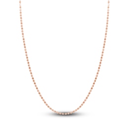 Solid Valentino Chain Necklace 14K Rose Gold 24" 2.7mm