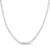 Thumbnail Image 0 of Light Solid Curb Link Necklace 14K White Gold 24" 4.4mm
