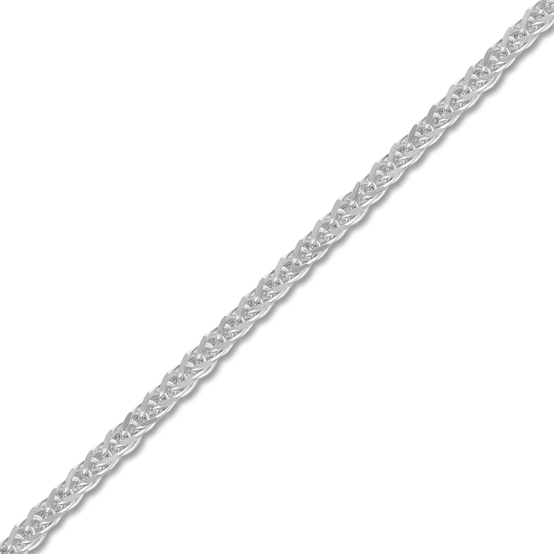 Square Solid Wheat Chain Necklace 14K White Gold 20" 1.25mm