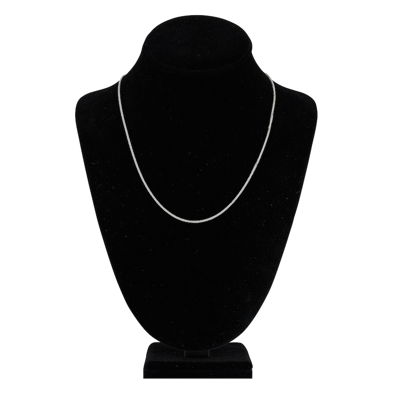 Square Solid Wheat Chain Necklace 14K White Gold 20" 1.25mm