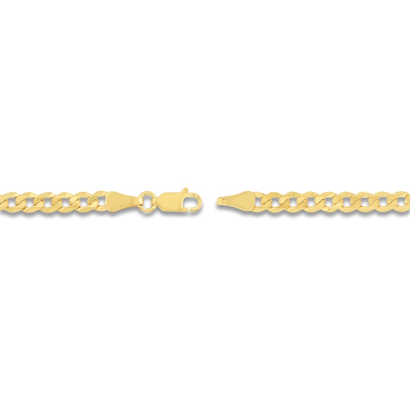 Light Solid Curb Link Necklace 14K Yellow Gold 18" 4.4mm