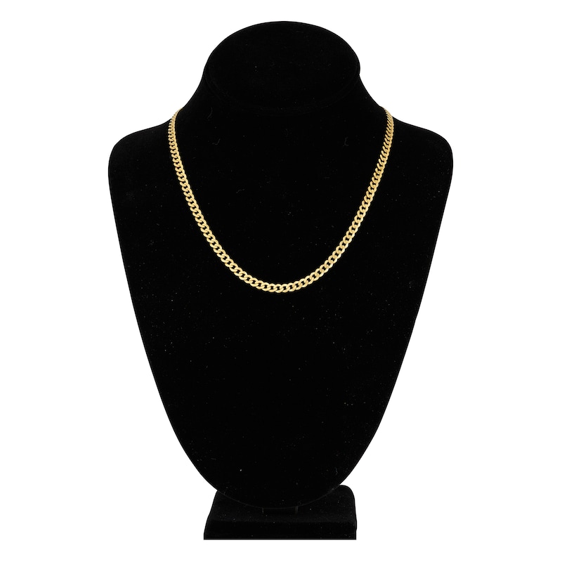 Light Solid Curb Link Necklace 14K Yellow Gold 18" 4.4mm