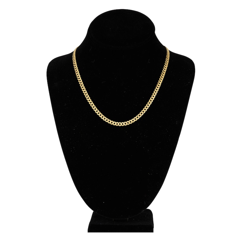 Main Image 4 of Light Solid Curb Link Necklace 14K Yellow Gold 18" 4.4mm