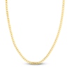 Thumbnail Image 0 of Light Solid Curb Link Necklace 14K Yellow Gold 22" 4.4mm
