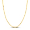 Thumbnail Image 1 of Light Solid Curb Link Necklace 14K Yellow Gold 22" 4.4mm