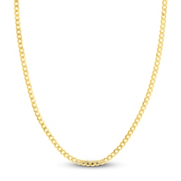 Light Solid Curb Link Necklace 14K Yellow Gold 22" 4.4mm
