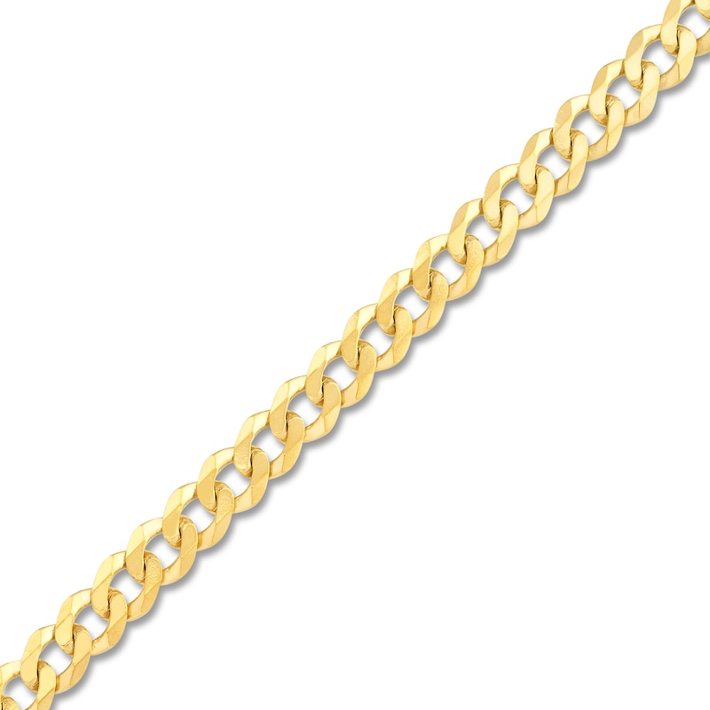 Main Image 2 of Light Solid Curb Link Necklace 14K Yellow Gold 22" 4.4mm