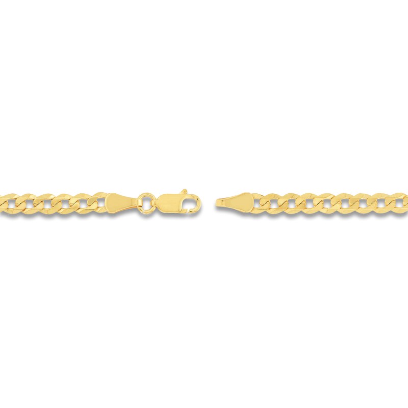 Main Image 3 of Light Solid Curb Link Necklace 14K Yellow Gold 22" 4.4mm