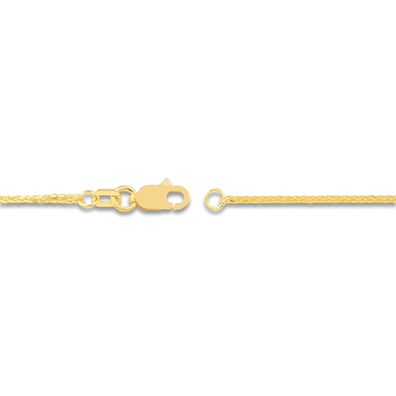 Main Image 3 of Square Solid Wheat Chain Necklace 14K Yellow Gold 16" 1mm