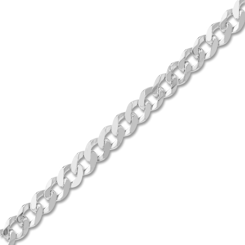 Main Image 2 of Light Solid Curb Link Necklace 14K White Gold 20&quot; 4.95mm