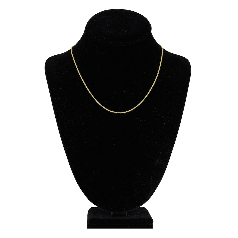 Main Image 4 of Square Solid Wheat Chain Necklace 14K Yellow Gold 18" 1mm