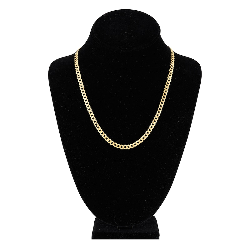 Main Image 3 of Light Solid Curb Link Necklace 14K Yellow Gold 20" 4.95mm