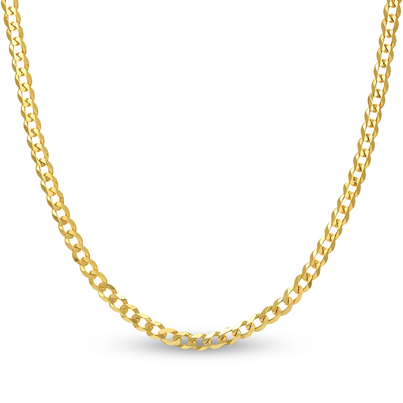 Light Solid Curb Link Necklace 14K Yellow Gold 22" 4.95mm