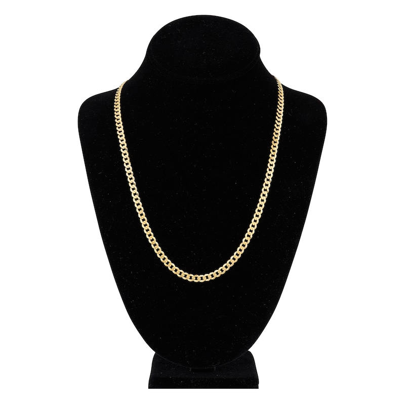 Light Solid Curb Link Necklace 14K Yellow Gold 22" 4.95mm