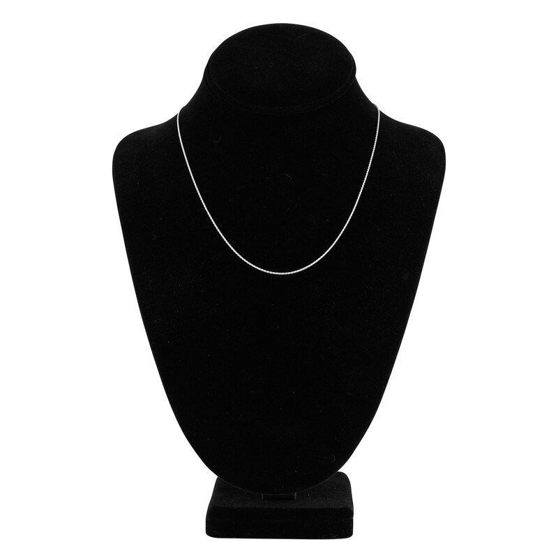 Main Image 4 of Diamond-Cut Round Solid Wheat Chain Necklace 14K White Gold 18" 1.05mm