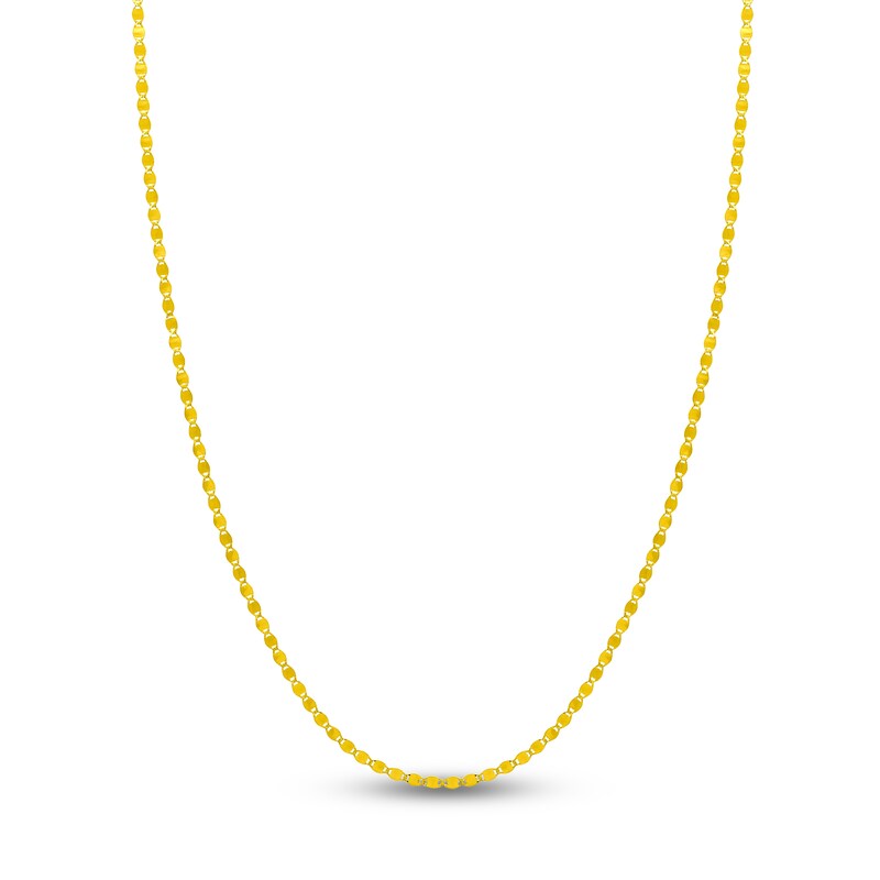 Solid Valentino Chain Necklace 14K Yellow Gold 24" 2.7mm