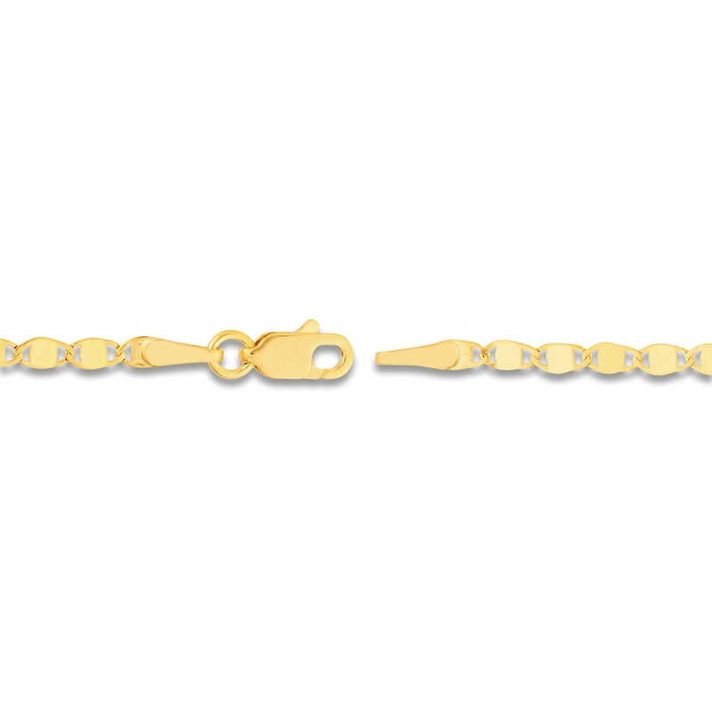 Solid Valentino Chain Necklace 14K Yellow Gold 24" 2.7mm