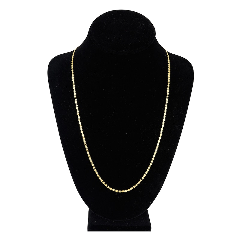 Solid Valentino Chain Necklace 14K Yellow Gold 24" 2.7mm