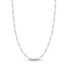 Thumbnail Image 1 of Solid Figaro Chain Necklace 14K White Gold 22" 3.9mm