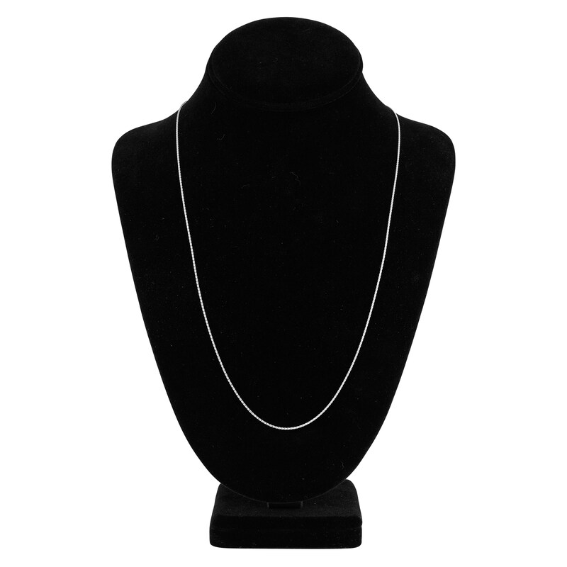 Main Image 4 of Diamond-Cut Round Solid Wheat Chain Necklace 14K White Gold 24" 1.05mm