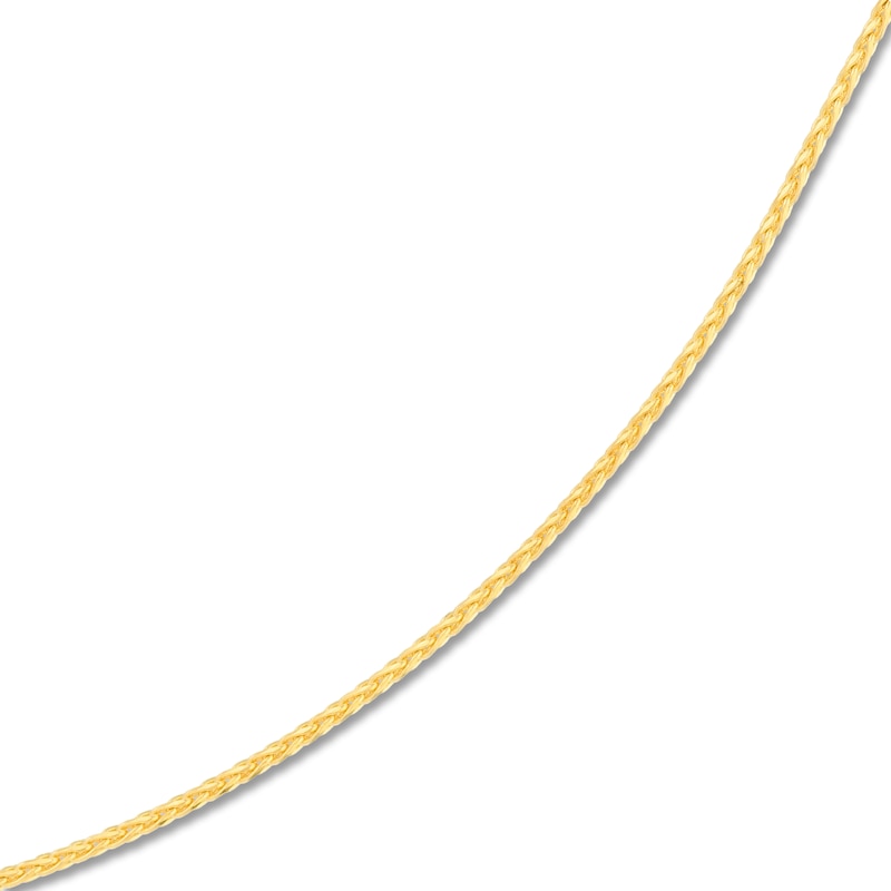 Main Image 2 of Diamond-Cut Round Solid Wheat Chain Necklace 14K Yellow Gold 16" 1.05mm
