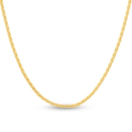 Diamond-Cut Round Wheat Chain Necklace 14K Yellow Gold 18&quot;