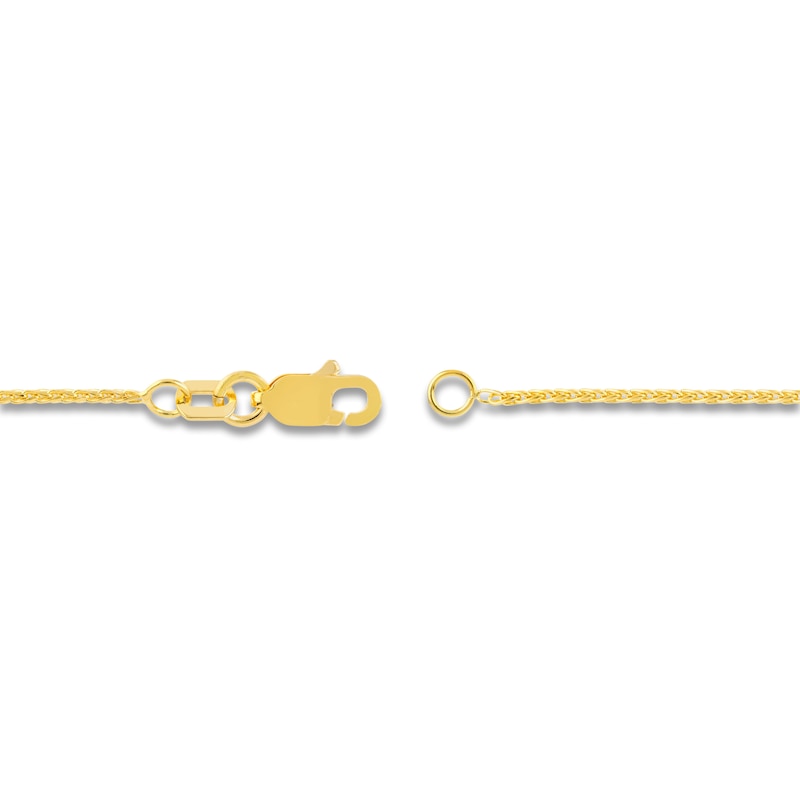 Main Image 3 of Diamond-Cut Round Solid Wheat Chain Necklace 14K Yellow Gold 18" 1.05mm